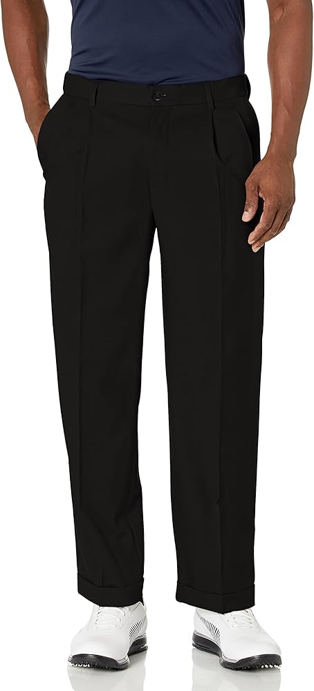 PGA TOUR Men's Double Pleated Expandable Waistband Pant