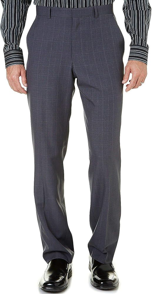 Perry Ellis Portfolio Men's Performance Dress Pant, Modern Fit, Non-Iron, Flat Front Stretch (Waist Size 30 - 42)