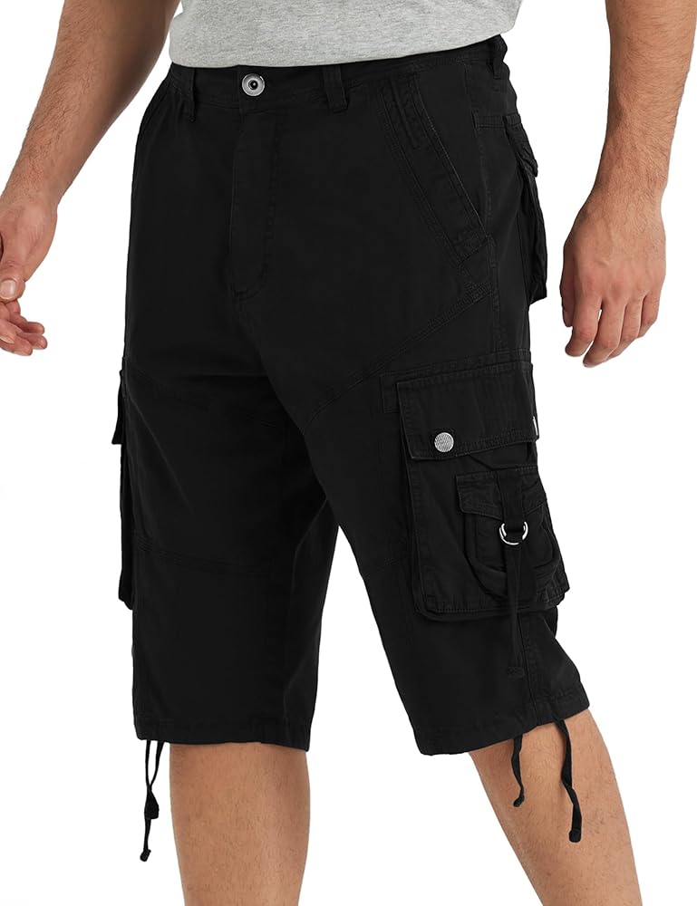 Men's Cargo Shorts Multi Pockets Mens Shorts Classic 13 Inches Cotton