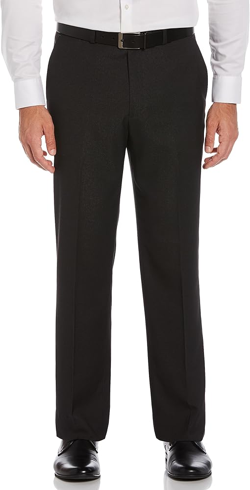 Savane Men's Flat Front Nailhead Stretch Dress Pants with Active Waistband