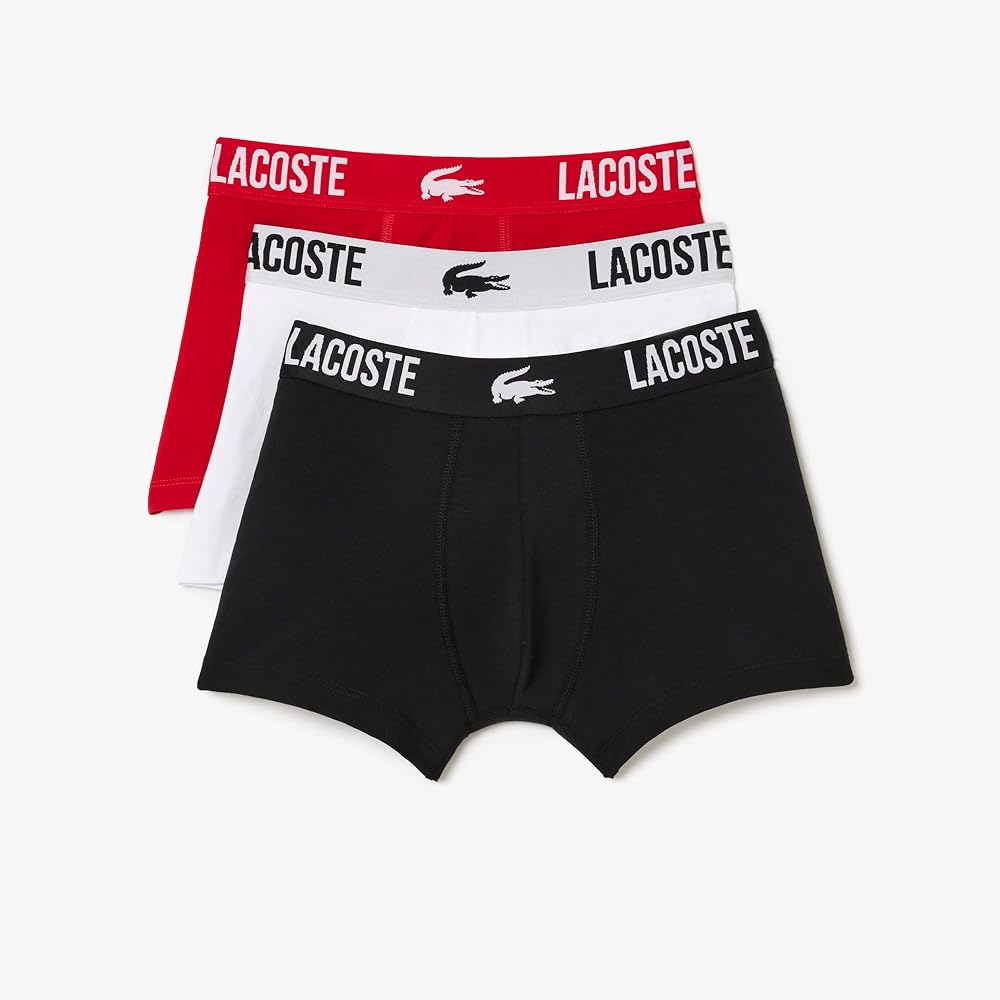 Lacoste Mens Casual Classic Cotton Stretch Boxer Briefs 3 Pack