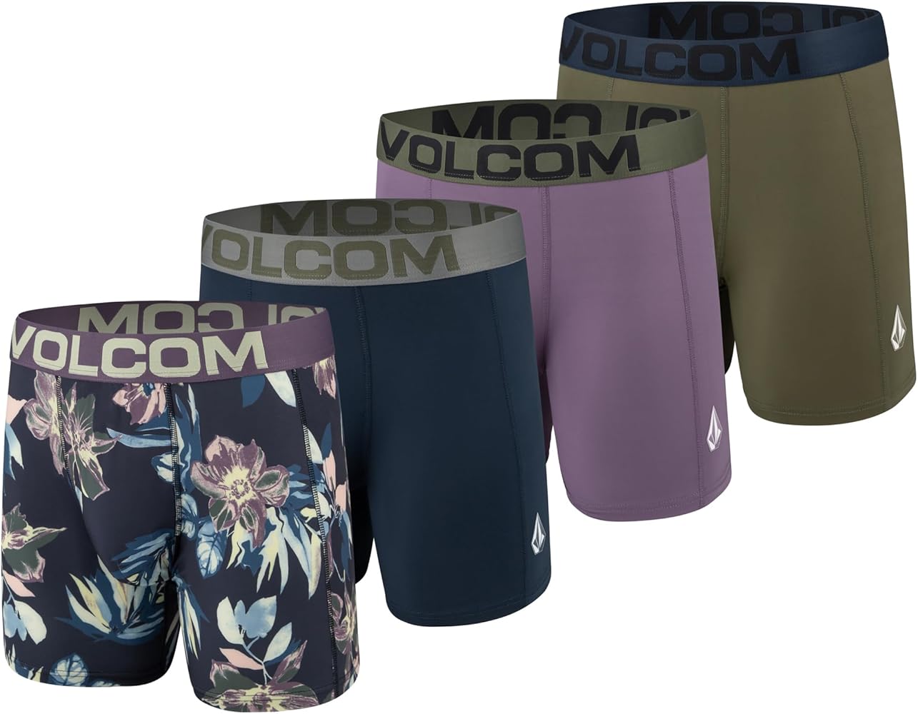 Volcom Mens Boxer Briefs Poly Spandex Performance Boxer Briefs Underwear with Comfort Flex Side Panel- Sleek Modern Look