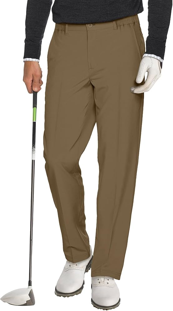 Men's Slim Fit Dress Pants Stretch Casual Business Suit Pants Expandable Waist Golf Pants