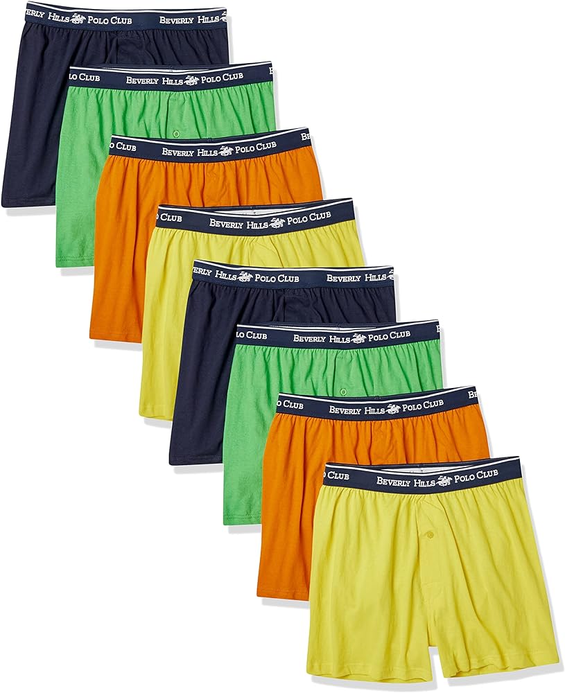 Beverly Hills Polo Club Men's 8 Pack Knit Boxer