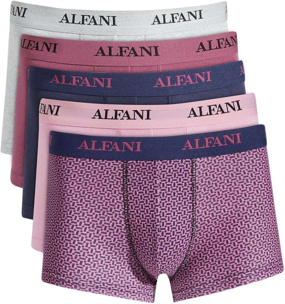 Alfani Mens 5 Pk. Solid Geo Print Trunks