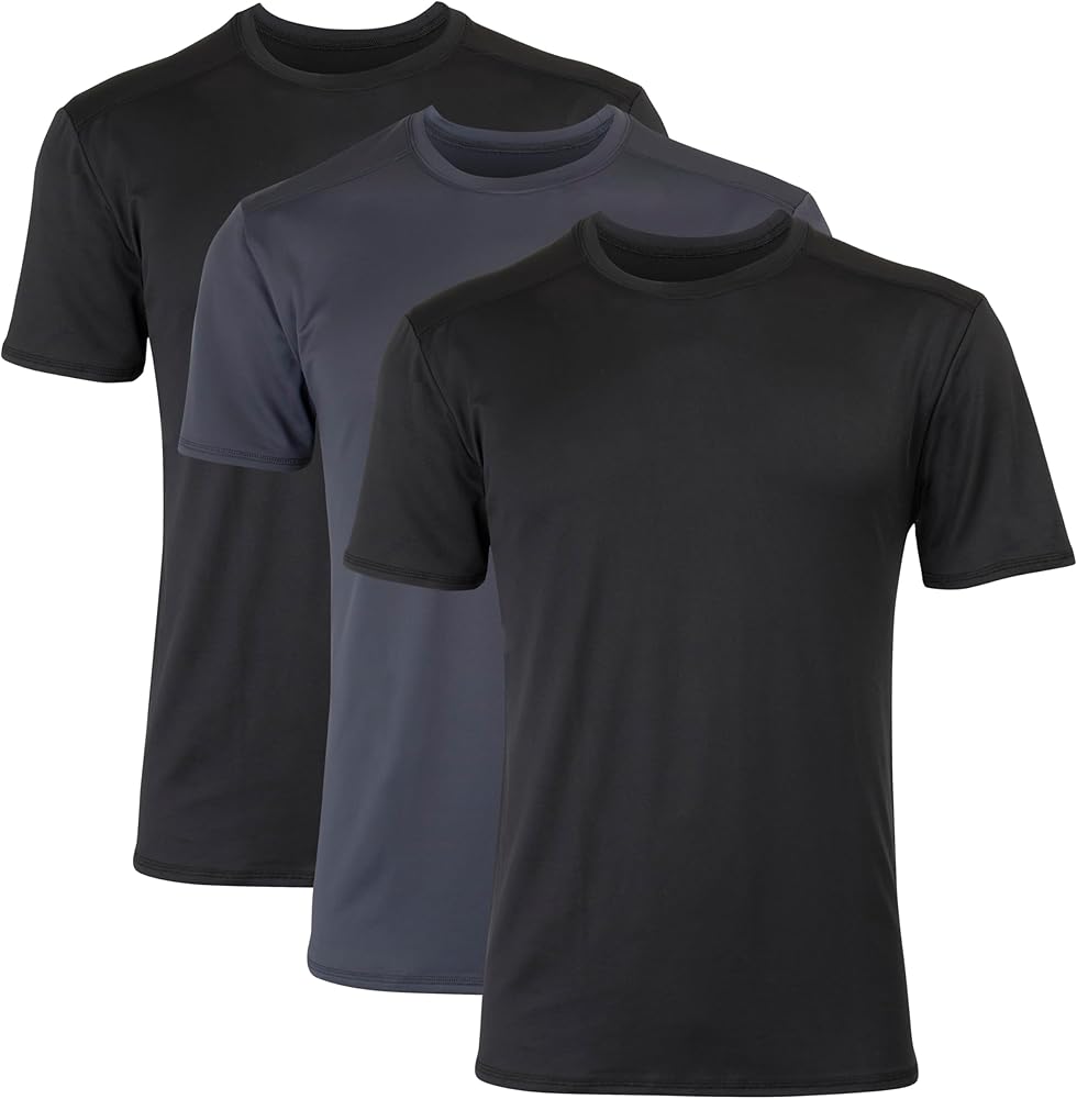 Hanes Men's Moves Mesh T-Shirt, X-Temp Moisture-Wicking Tee, White Or Black/Grey, 3-Pack