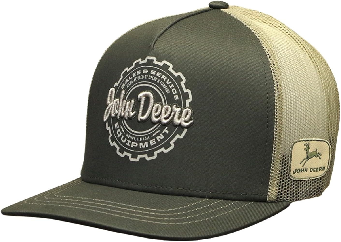 John Deere Brand Sales and Service Equipment Snapback Hat Olive