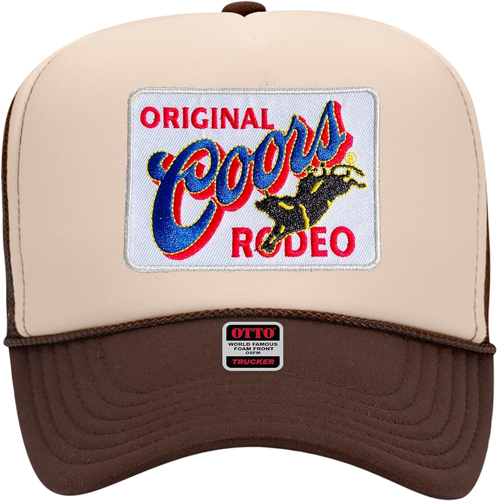 The Original Rodeo Patch Trucker Hat - Premium Snapback for Men and Women - Cowgirl Western Beer Country Trendy (US, Alpha, One Size, Brown/Tan)