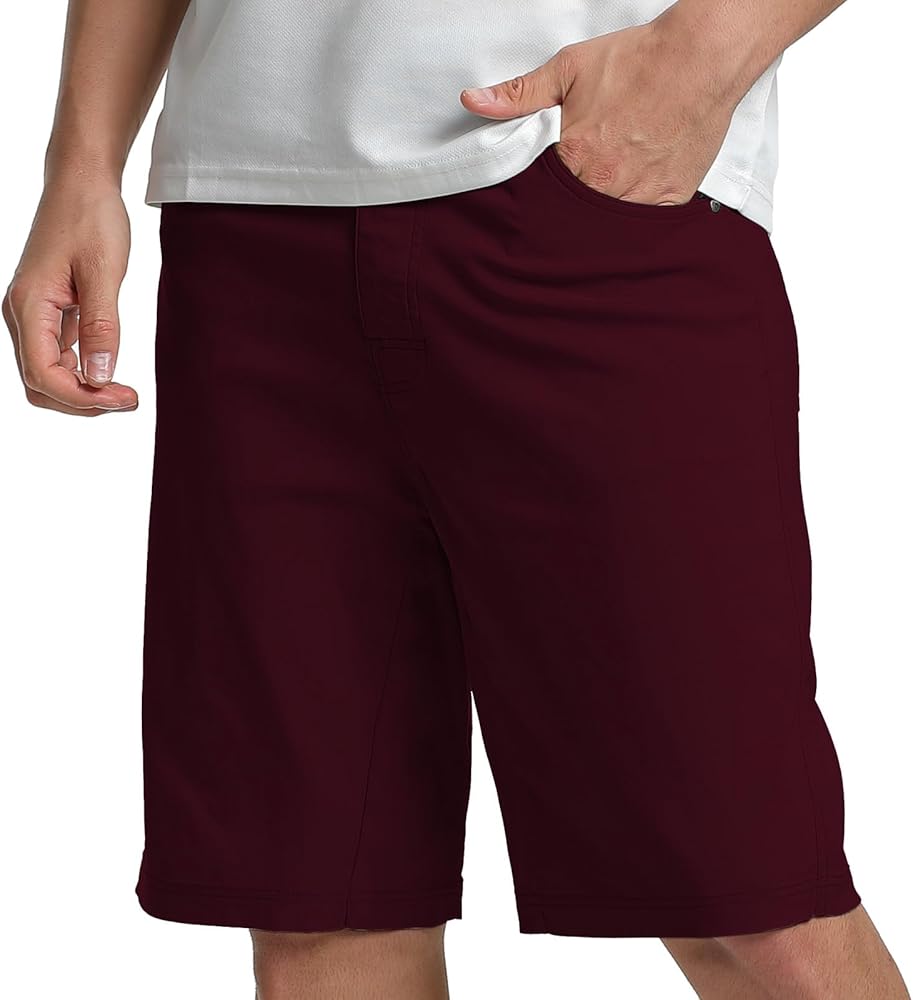 Men's Golf Shorts Flat Front Hybrid Hiking Lightweight Quick Dry Casual Stretch Short with Pockets