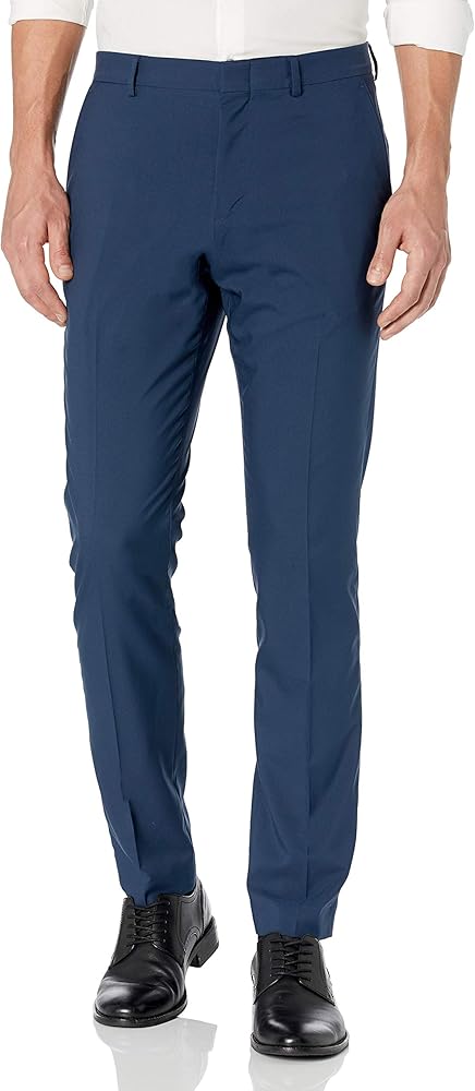 Perry Ellis Portfolio Very Slim Men's Dress Pants, Stretch Non-iron Fabric, Flat Front, Soft and Durable Slacks for Men