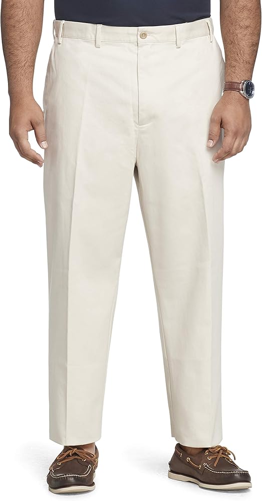 IZOD Men's Big and Tall Flat Front Extended Twill Pant