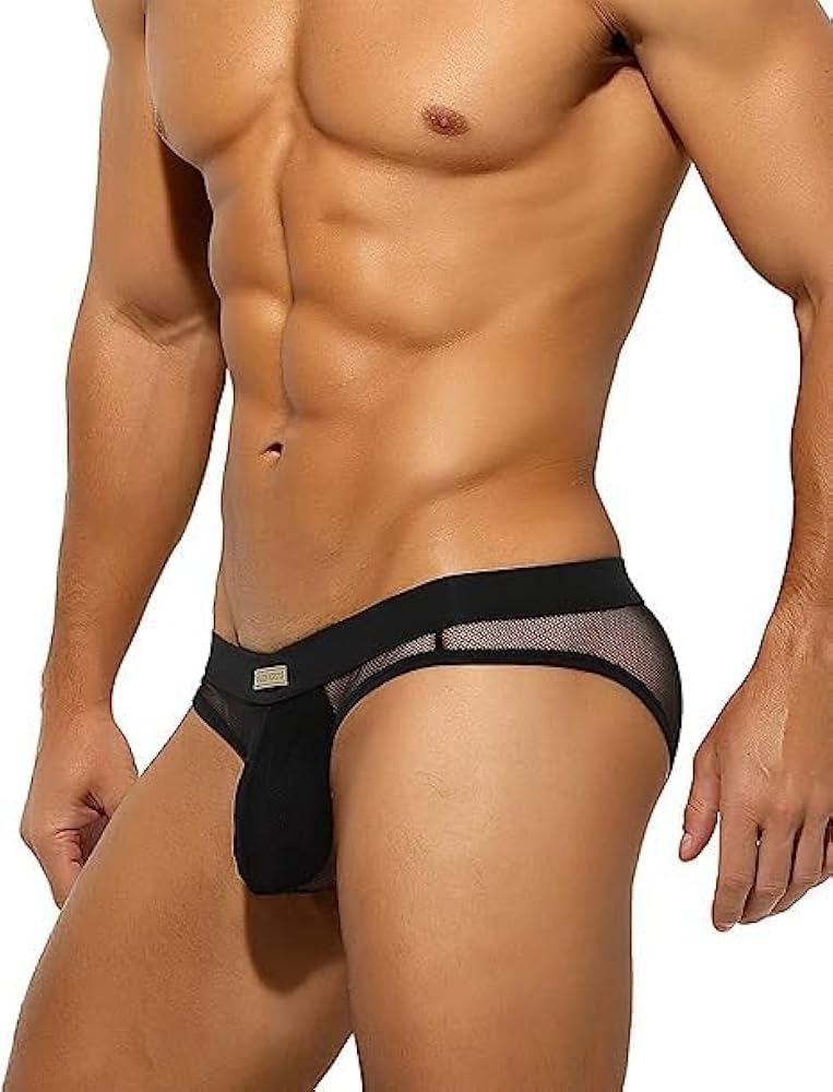 Arjen Kroos Men's Sexy Underwear See-through Sheer Briefs Mesh Pouch Lingerie Tagless Underpants