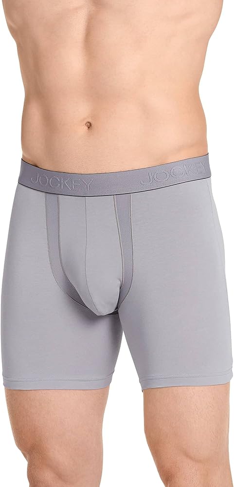 Jockey Men's Underwear Chafe Proof Pouch Cotton Stretch 6" Boxer Brief