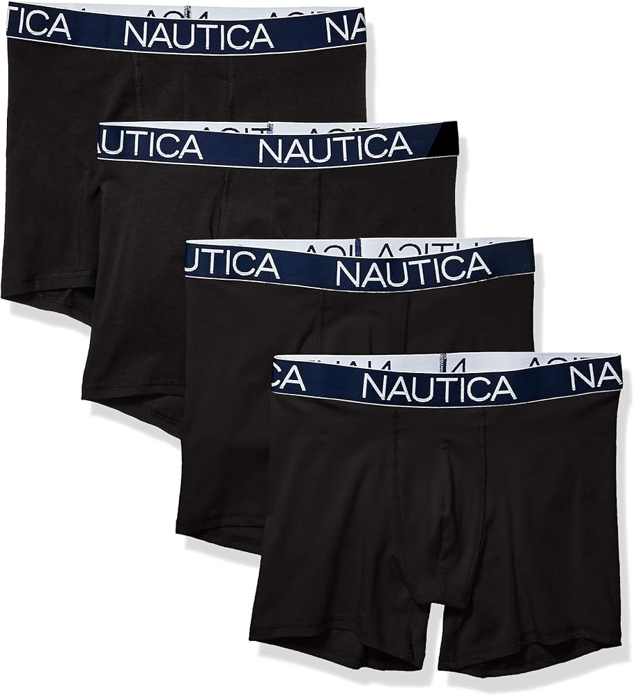 Nautica Men's Cotton Stretch 4 Pack Boxer Brief