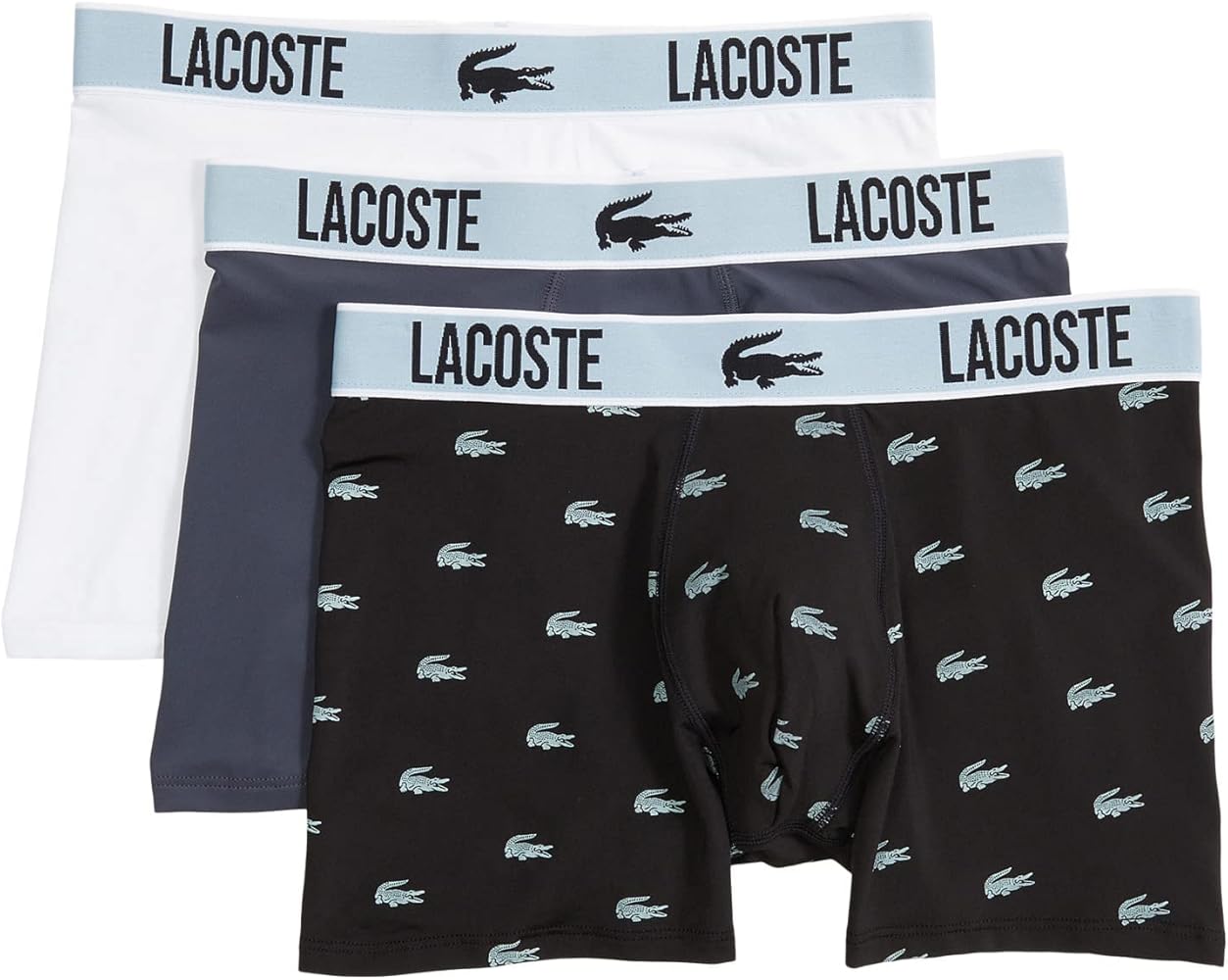 Lacoste Men's Recycled Polyester Jersey Trunk Three-Pack