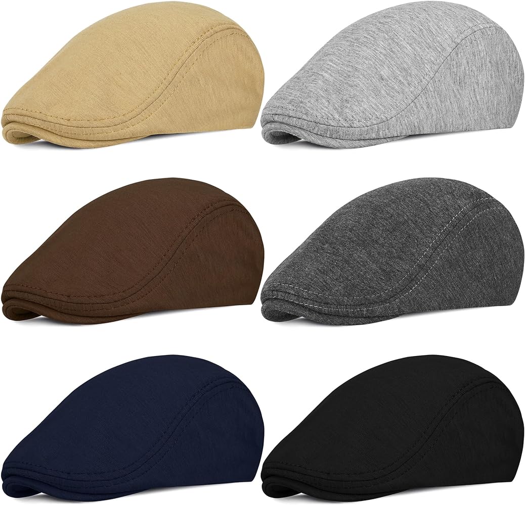 6 Pieces Men's Newsboy Caps Gatsby Cabbie Driving Hunting Cap Newsboy Flat Cap Irish Hats