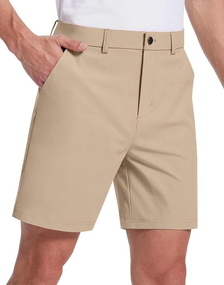 Men's Golf Dress Shorts 7 Inch Inseam 5 Pockets Stretch Lightweight Quick Dry Flat Front for Casual Work