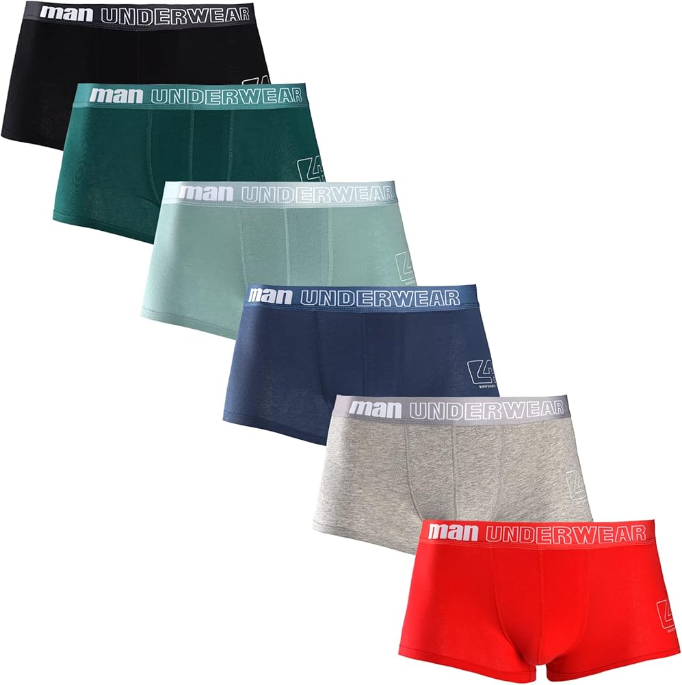 Underwear for Men Breathable Trunks Underwear Soft Cotton Boxer Briefs Multi-Pack