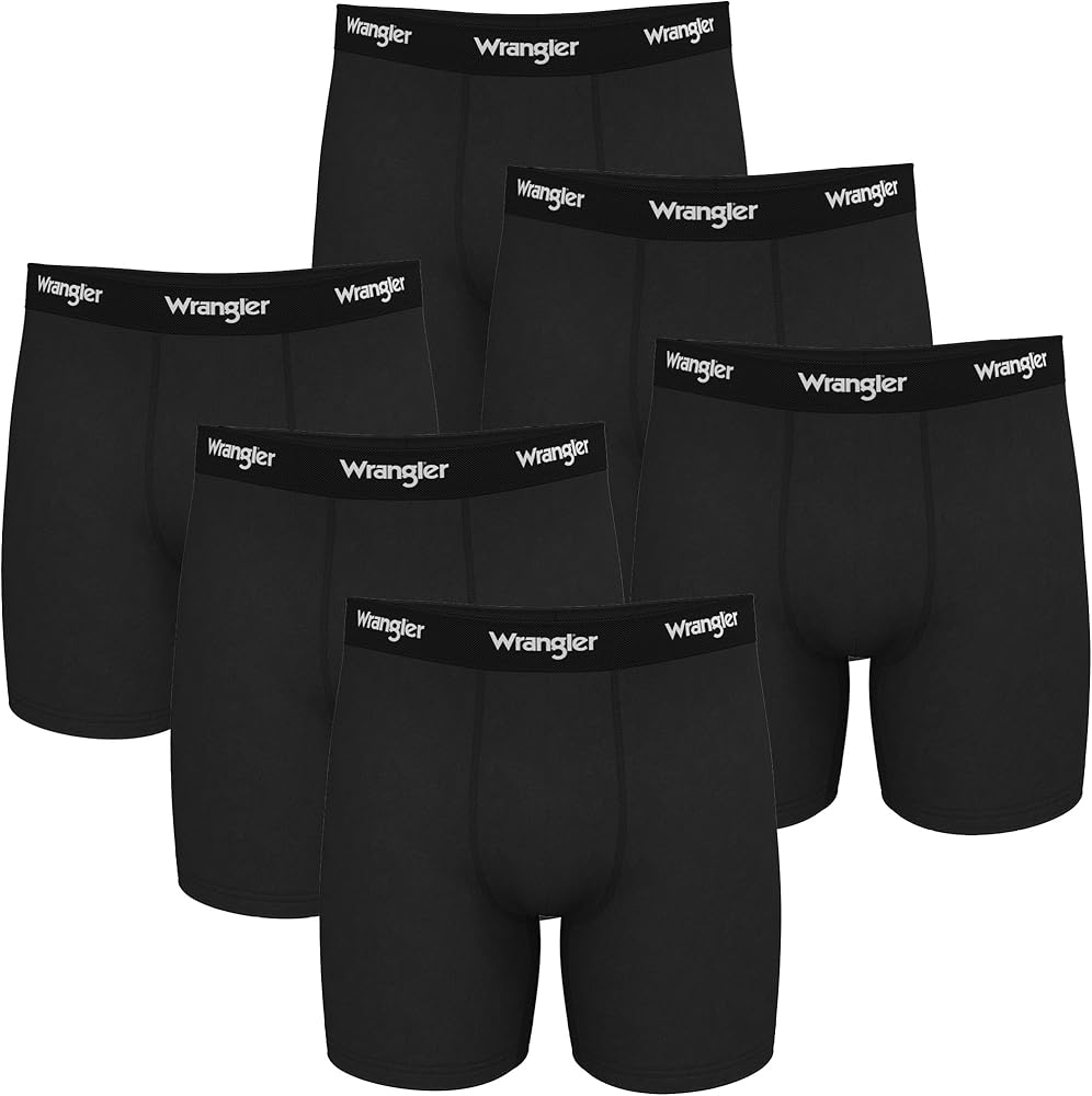 Wrangler - Ranger Mens Cooling Boxer Briefs - Dry Cool Cotton Men's Boxer Briefs 6 Pack