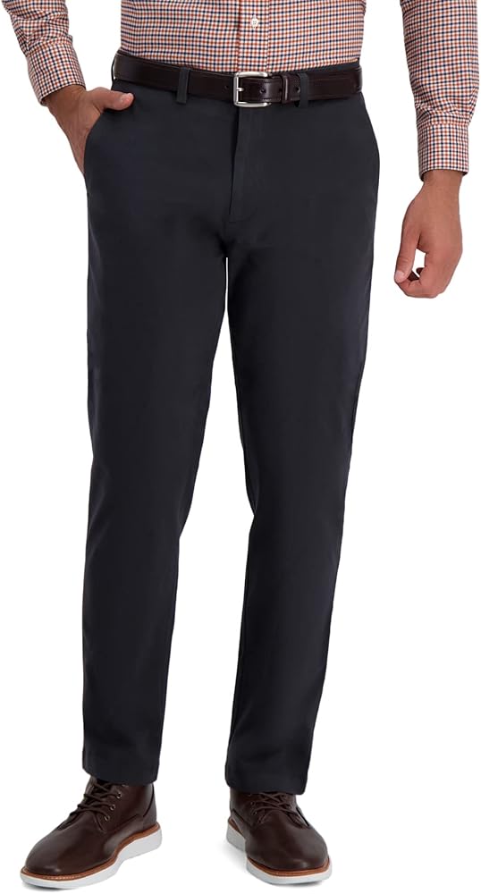 HAGGAR Mens Comfort Straight Fit Twill Casual Pant