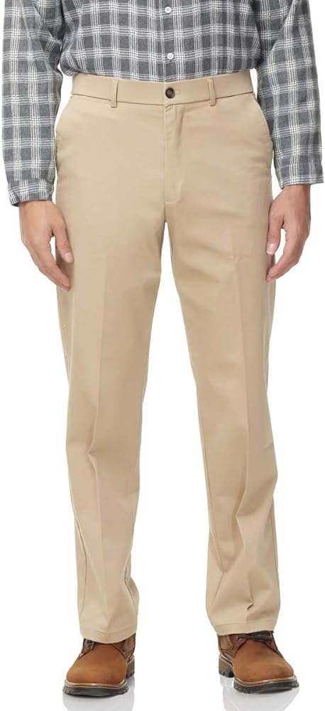 Soojun Men's Classic Fit Casual Stretch Khaki Pant Easy Flex Pants