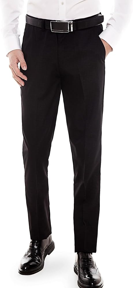 Men’s Dress Pants Classic Straight Fit Flat Front Lightweight Comfort Work Pants for Men