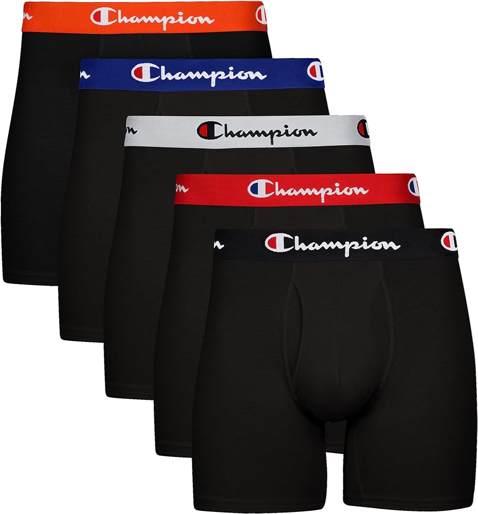 Champion Men's Boxer Briefs, Every Day Comfort Stretch Cotton Moisture-Wicking Underwear, Multi-Pack