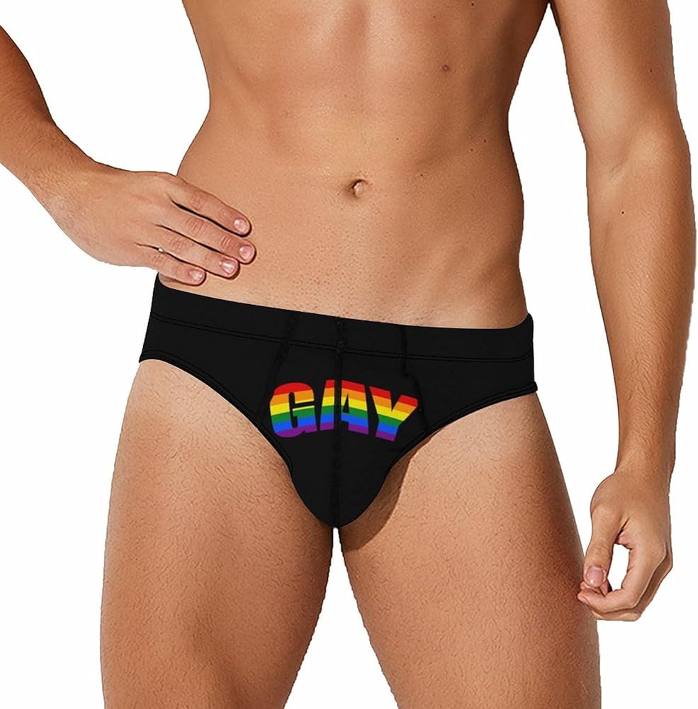 Gay Pride LGBT Men's Underwear Soft Low Rise Briefs Stretch Trunks Underpants