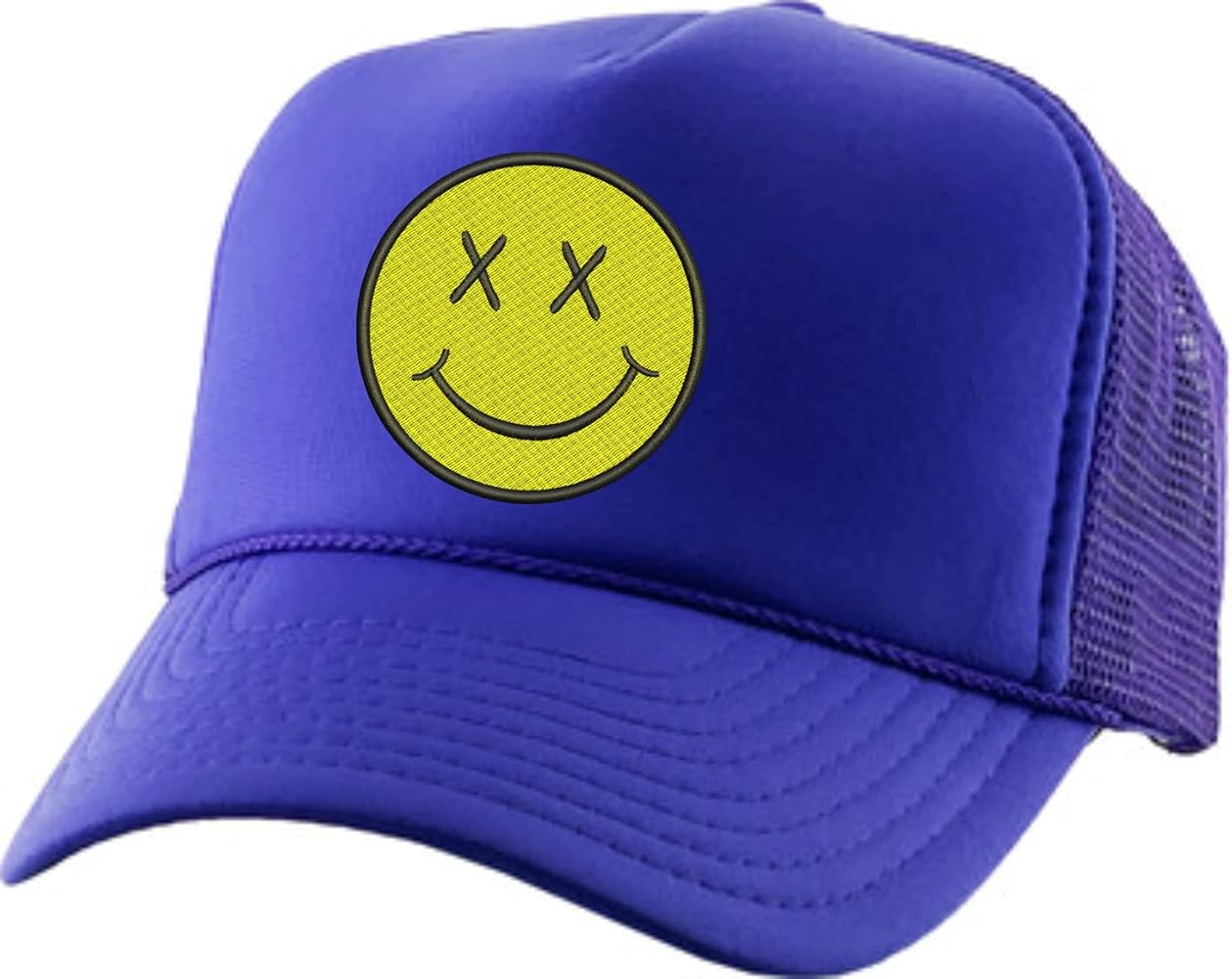 ALLNTRENDS Adult Trucker Hat Smile Face Embroidered Baseball Cap Adjustable Snapback