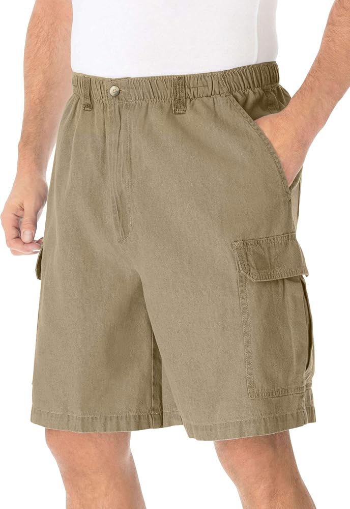 KingSize Men's Big & Tall Knockarounds 8" Full-Elastic Cargo Shorts