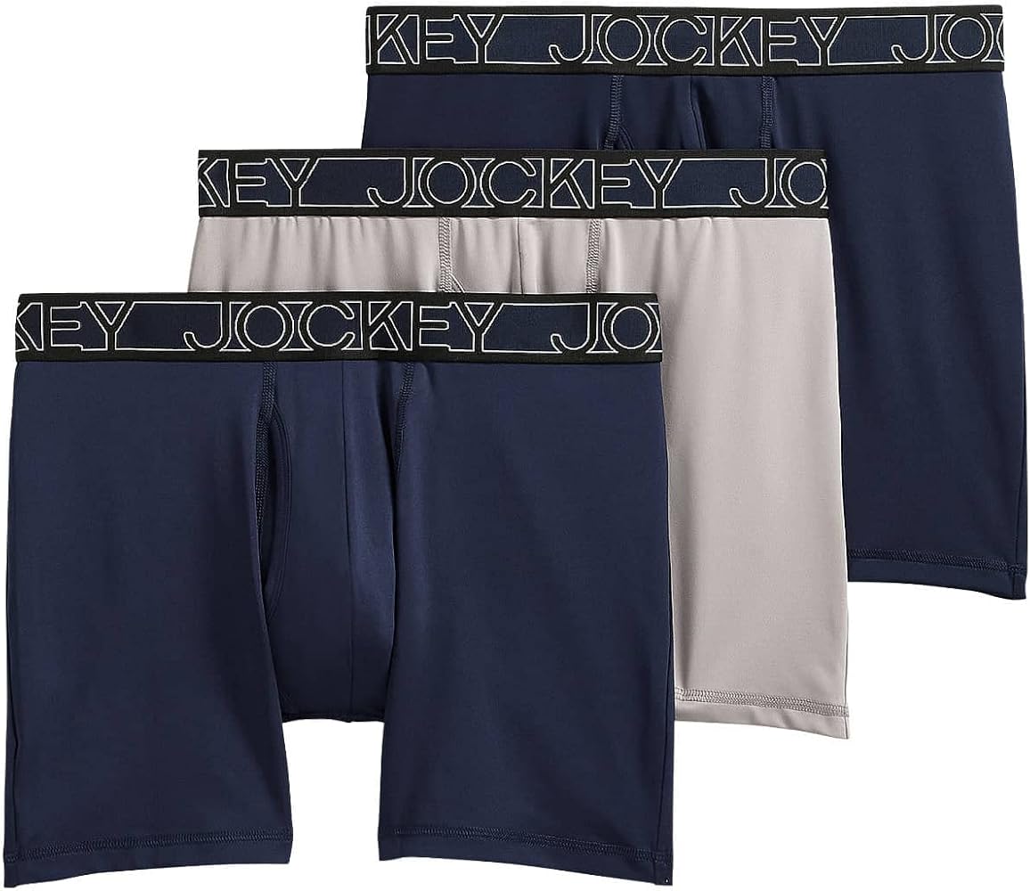 Jockey Men's Underwear Active Microfiber 5" Boxer Brief - 3 Pack