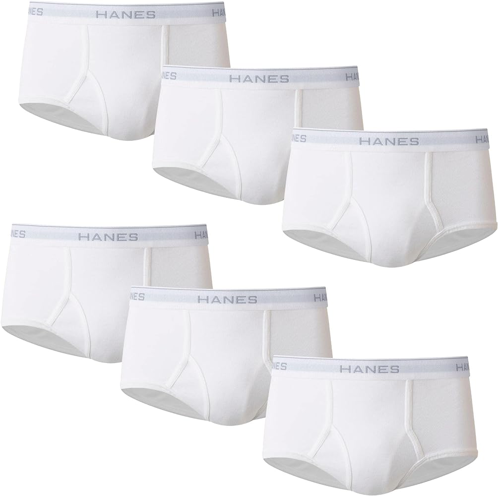 Hanes Men's Moisture-Wicking Cotton Briefs, Available in White and Black, Multi-Packs Available