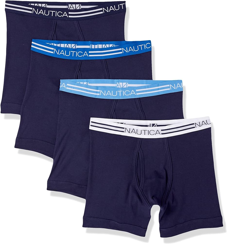 Nautica Men's Classic Cotton 4-Pack Boxer Briefs