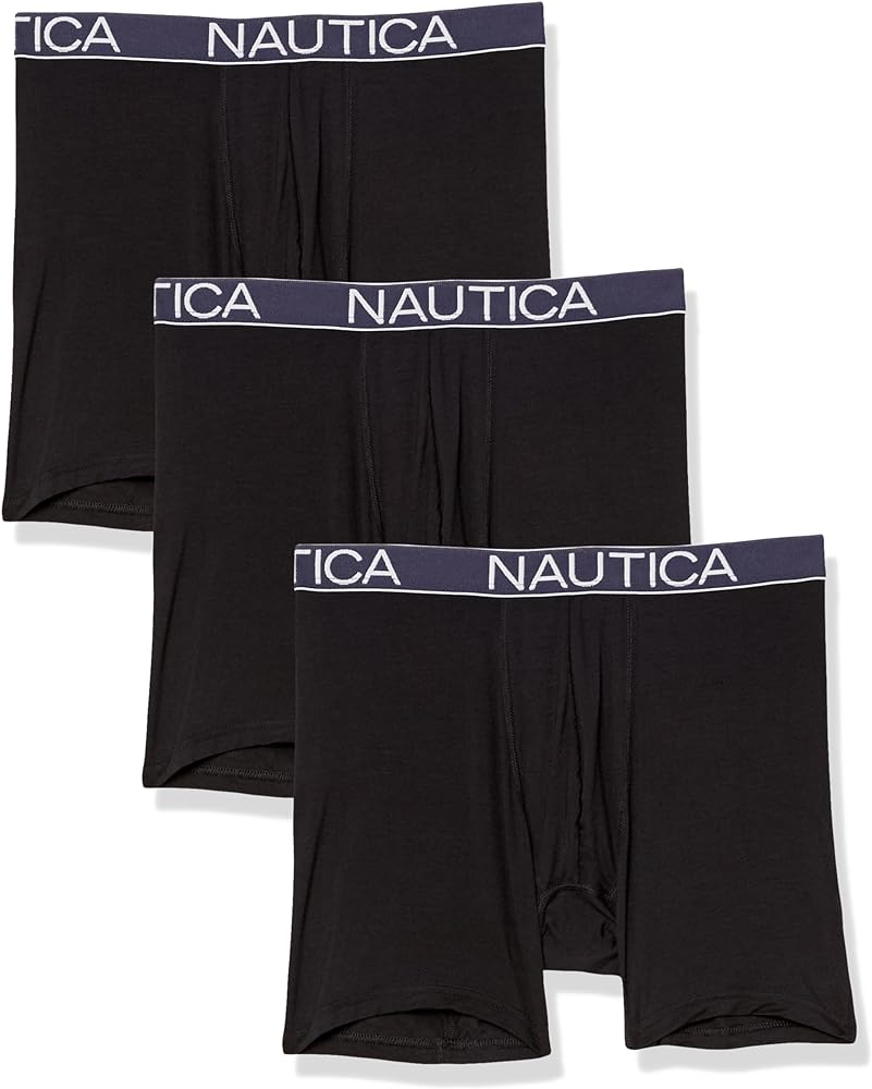 Nautica Men's Bamboo Rayon Spandex 3-Pack Boxer Brief