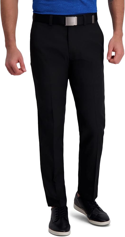 Haggar Men's Cool Right Performance Flex Straight Fit Flat Front Pant-reg. and Big & Tall