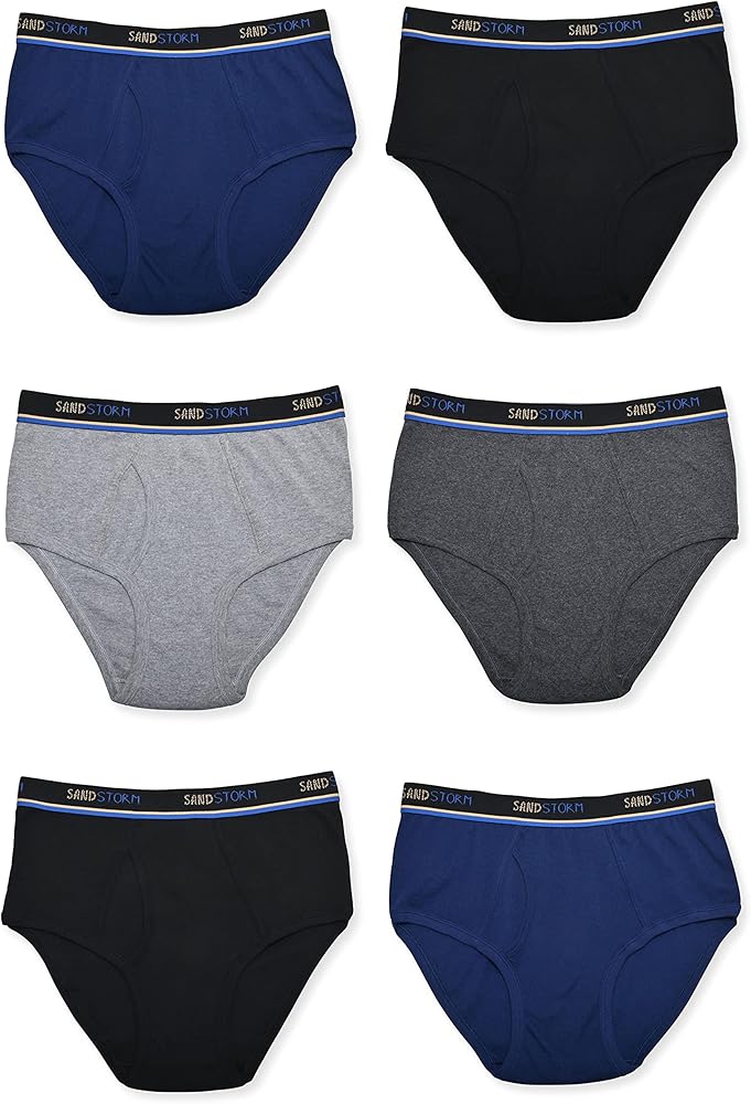 Mens Performance Boxer Briefs or Briefs - 6-Pack Tagless Breathable Underwear S-5XL Regular or Plus Size