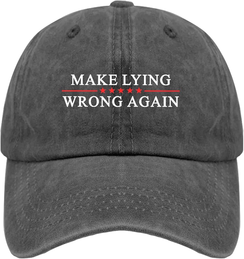 Make Lying Wrong Again Hats for Womens Baseball Caps Trendy Washed Workout Hat Cotton