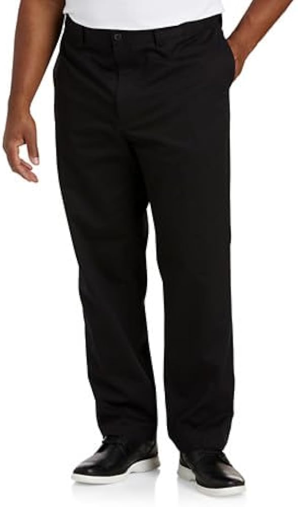 DXL Big + Tall Essentials Men's Big and Tall Flat-Front Twill Pants