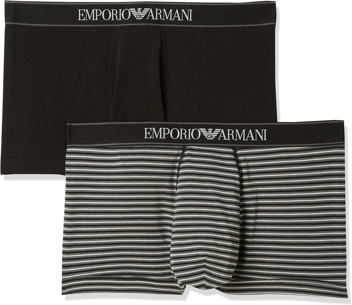 Emporio Armani Men's Yarn Dyed Stripes 2 Pack Trunk