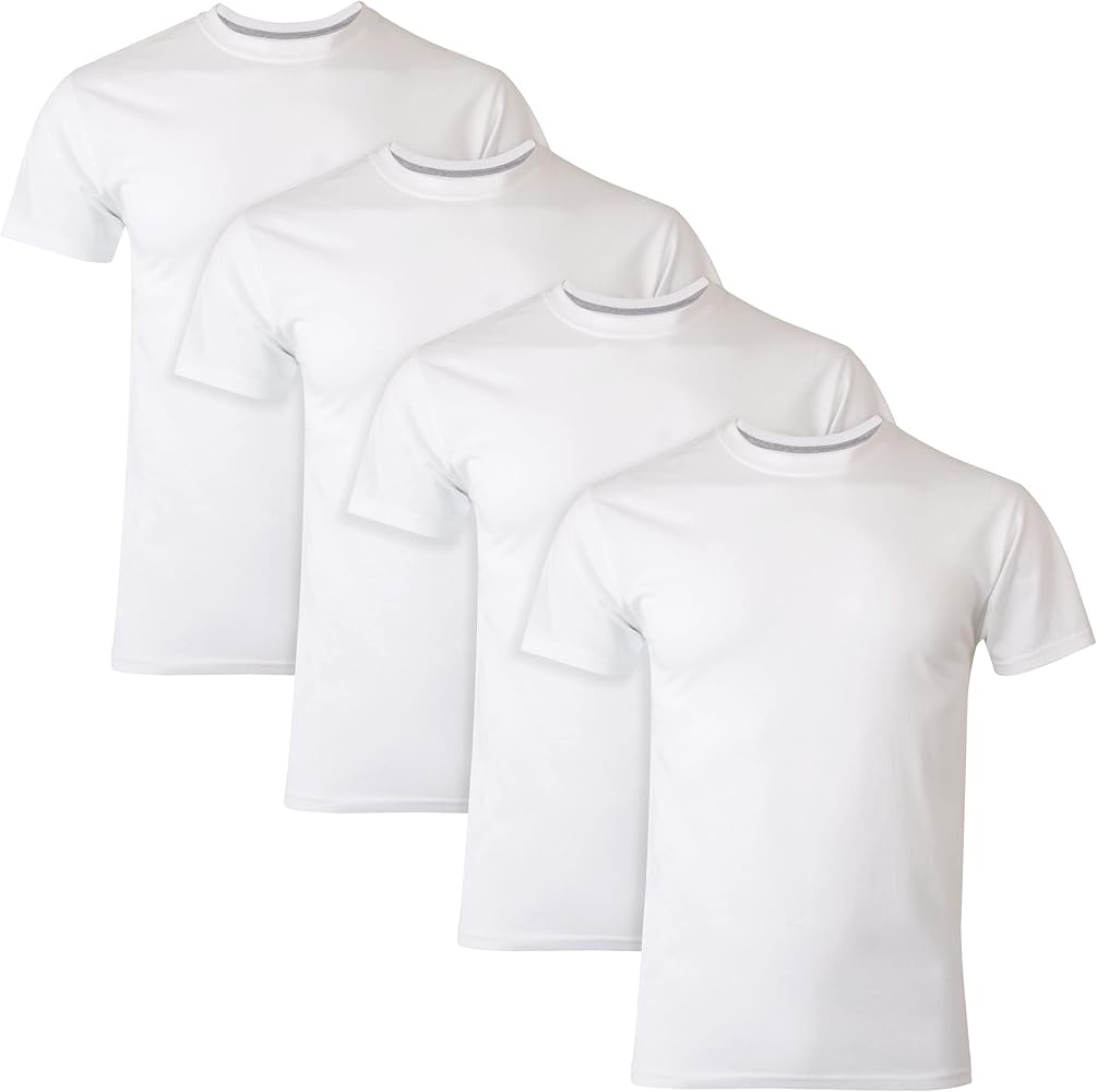 Hanes Ultimate Men's Fresh Iq Slim Fit Crew Undershirt, 4-Pack