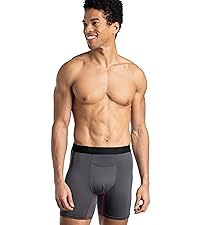 Men''s 360 Stretch Cooling Channels Boxer Briefs, Black and Gray 6 Pack