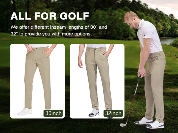 PULI Golf Pants Men Stretch Slim Fit Dress Casual Work Hiking Tapered Waterproof Pants