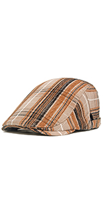 Men''s Newsboy Hat Flat Ivy Gatsby Cap Adjustable Colorful Plaid Cabbie Driving Hunting Cap