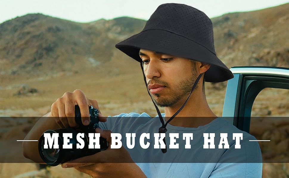 a men wear a mesh bucket hat