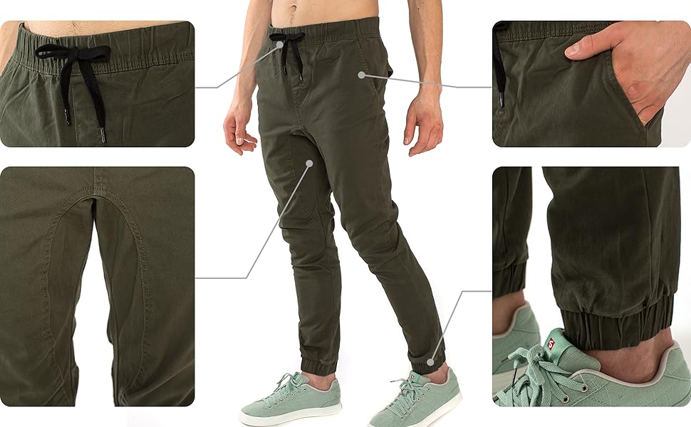 9091-3331 Twill jogger detail