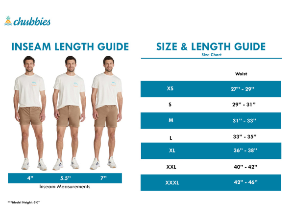 Size Chart Chubbies