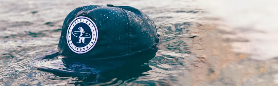 Floating Waterproof Snapback floating in the ocean