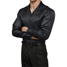 Mens Luxury Satin Silk Dress Shirts