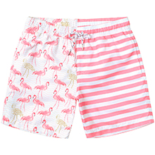 Mens Pink Flamingo Bathing Suits