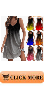 B0CX1K4T9M Sleeveless V Neck Dresses for Women Summer Casual T Shirt Dresses Beach Cover up